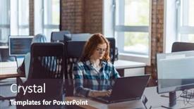  Presentation with orange - PPT layouts consisting of young-and-successful-businesswoman and a wine colored foreground