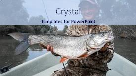  Presentation with fish river - Presentation design with holds the trophy asp fish background and a light blue colored foreground