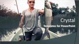  Presentation with fish river - Presentation design enhanced with holds the trophy asp fish background and a dark gray colored foreground
