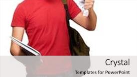  Presentation with white sheet - Presentation with young angry student man roughing a sheet over a white background background and a light gray colored foreground