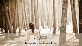  Presentation with anonymous - Beautiful presentation theme featuring young anonymous woman in the forest backdrop and a soft green colored foreground