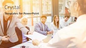  Presentation with employee training - Slide set with young-applicant-receives-employment-contract background and a lemonade colored foreground