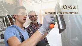  Presentation with apprentice - Beautiful slide deck featuring young apprentice with professional plasterer backdrop and a cream colored foreground