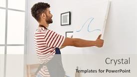  Presentation with canvas - Presentation theme enhanced with young-arab-artist-man-smiling background and a  colored foreground