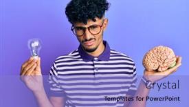  Presentation with inspiration - PPT theme enhanced with young-arab-handsome-man-holding background and a light blue colored foreground