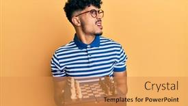  Presentation with chess board - Audience pleasing PPT layouts consisting of young-arab-handsome-man-holding backdrop and a yellow colored foreground