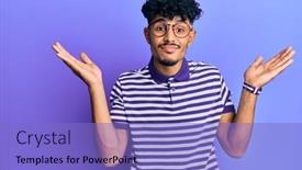  Presentation with arab - Slide set with young-arab-handsome-man-wearing background and a light blue colored foreground