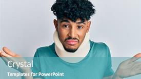  Presentation with cervical - PPT layouts enhanced with young-arab-handsome-man-wearing background and a teal colored foreground