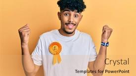  Presentation with arab - Slide deck with young-arab-handsome-man-wearing background and a yellow colored foreground