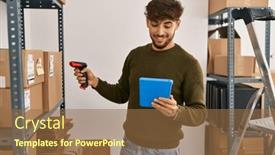  Presentation with scanning - Presentation having young-arab-man-ecommerce-business background and a tawny brown colored foreground