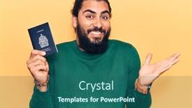  Presentation with canada - Beautiful presentation design featuring young-arab-man-holding-canada backdrop and a ocean colored foreground