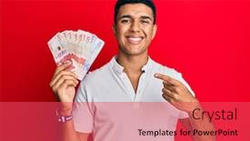  Presentation with arab - Cool new slides with young-arab-man-holding-colombian backdrop and a red colored foreground