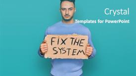  Presentation with system thinking - Presentation design having young-arab-man-holding-fix background and a teal colored foreground