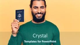  Presentation with states - Colorful slide deck enhanced with young-arab-man-holding-united backdrop and a ocean colored foreground