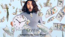  Presentation with clock face - Theme consisting of young-arab-man-holding background and a light blue colored foreground