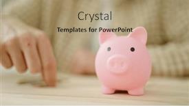  Presentation with bank - Theme having young-arab-man-inserting-coin background and a coral colored foreground