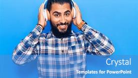  Presentation with arab music - Colorful slide deck enhanced with young-arab-man-listening backdrop and a teal colored foreground