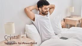  Presentation with arab music - Presentation featuring young-arab-man-listening background and a soft green colored foreground