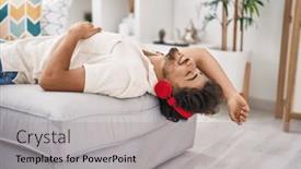  Presentation with arab music - PPT theme with young-arab-man-listening background and a  colored foreground