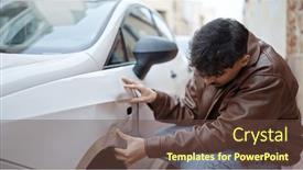  Presentation with crash - Presentation theme with young-arab-man-looking-crash background and a tawny brown colored foreground