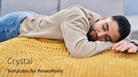  Presentation with arab - Presentation theme featuring young-arab-man-lying and a yellow colored foreground