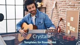  Presentation with arab music - Presentation enhanced with young-arab-man-musician-playing background and a ocean colored foreground