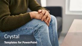  Presentation with mental - Presentation theme featuring young-arab-man-patient-having background and a ocean colored foreground