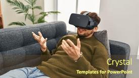  Presentation with mental - Presentation theme enhanced with young-arab-man-patient-having background and a tawny brown colored foreground