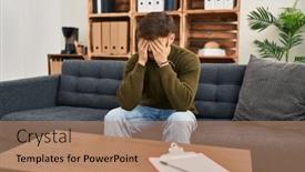  Presentation with mental - Presentation theme consisting of young-arab-man-patient-having background and a coral colored foreground