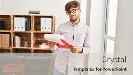  Presentation with psychology - Slide deck having young-arab-man-psychologist-smiling background and a lemonade colored foreground