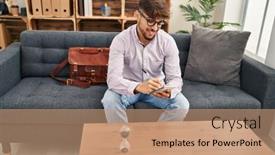  Presentation with mental - PPT theme featuring young-arab-man-psychologist-smiling background and a coral colored foreground