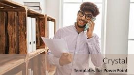  Presentation with psychology - Slides having young-arab-man-psychologist-talking background and a coral colored foreground