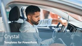  Presentation with radio - Presentation design with young-arab-man-sitting background and a teal colored foreground