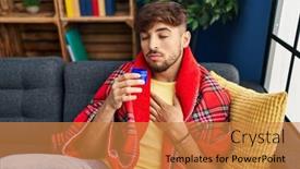  Presentation with mint - Presentation theme with young-arab-man-smelling-mint background and a  colored foreground