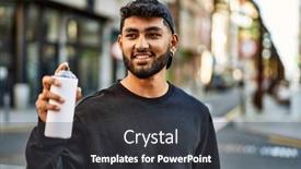  Presentation with arab - PPT theme consisting of young-arab-man-smiling-confident background and a dark gray colored foreground