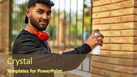  Presentation with arab - Presentation theme having young-arab-man-smiling-confident background and a tawny brown colored foreground