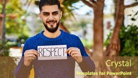  Presentation with respect - Presentation theme with young-arab-man-smiling-confident background and a red colored foreground