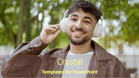  Presentation with arab music - Slide set enhanced with young-arab-man-smiling-confident background and a violet colored foreground