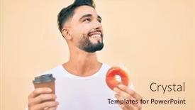  Presentation with arab - Beautiful PPT layouts featuring young-arab-man-smiling-happy backdrop and a lemonade colored foreground