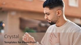  Presentation with smoking - Slide deck with young-arab-man-smoking background and a  colored foreground