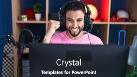  Presentation with streamer - Slide deck enhanced with young-arab-man-streamer-playing background and a wine colored foreground