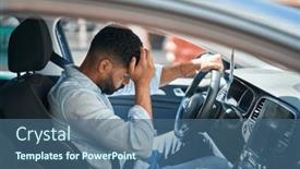  Presentation with stressed - PPT layouts consisting of young-arab-man-stressed-driving and a  colored foreground