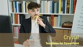  Presentation with young college student diagnosis of sti - PPT layouts enhanced with young-arab-man-student-eating background and a violet colored foreground