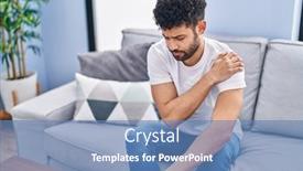  Presentation with shoulder - PPT layouts consisting of young-arab-man-suffering background and a teal colored foreground