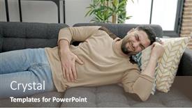  Presentation with stomach - Theme enhanced with young-arab-man-suffering background and a coral colored foreground