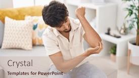  Presentation with arab - Slide set having young-arab-man-suffering and a soft green colored foreground