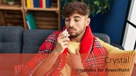  Presentation with nasal - PPT theme consisting of young-arab-man-using-nasal background and a red colored foreground