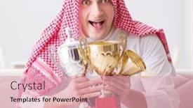  Presentation with football - PPT theme with young-arab-man-watching-football background and a  colored foreground