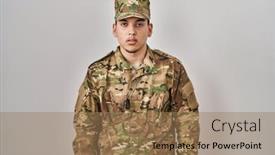  Presentation with arab - PPT layouts having young-arab-man-wearing-camouflage background and a coral colored foreground