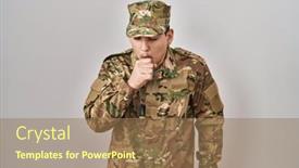  Presentation with health-care - Slide deck with young-arab-man-wearing-camouflage background and a coral colored foreground